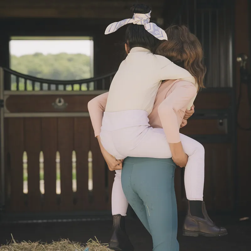 Kentucky Sammy Junior Girls Full Grip Riding Tights - Emerald-4