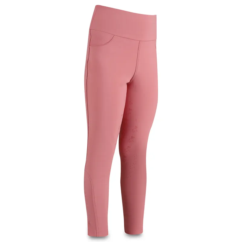Kentucky Sammy Junior Girls Full Grip Riding Tights - Old Rose
