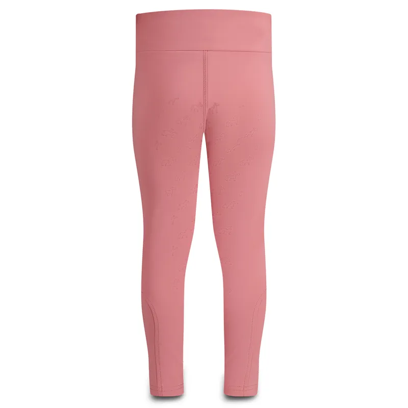 Kentucky Sammy Junior Girls Full Grip Riding Tights - Old Rose-3