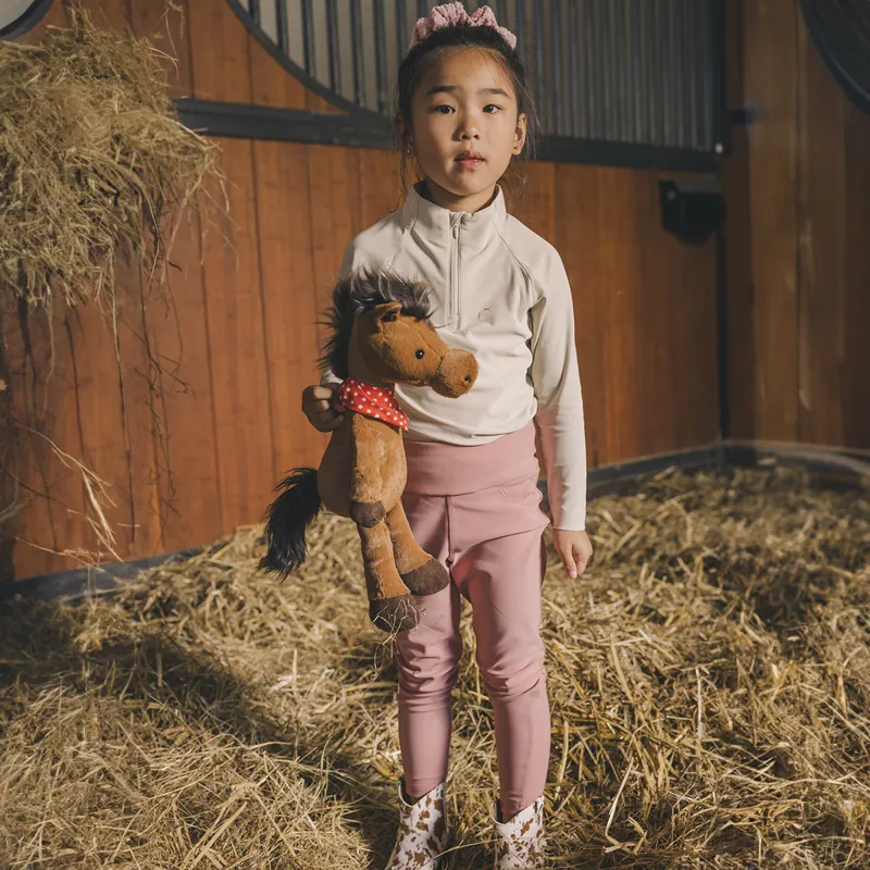 Kentucky Sammy Junior Girls Full Grip Riding Tights - Old Rose-5