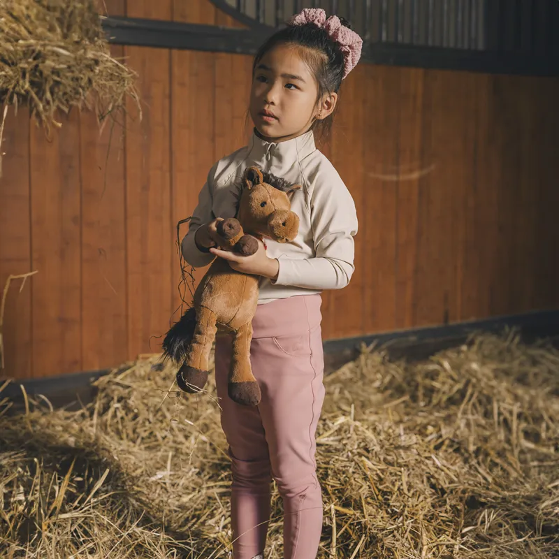 Kentucky Sammy Junior Girls Full Grip Riding Tights - Old Rose-7