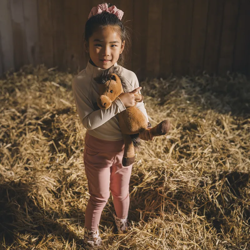 Kentucky Sammy Junior Girls Full Grip Riding Tights - Old Rose-9