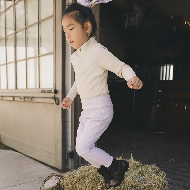 Kentucky Sammy Junior Girls Full Grip Riding Tights - Light Purple-4