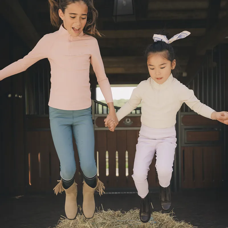 Kentucky Sammy Junior Girls Full Grip Riding Tights - Light Purple-7