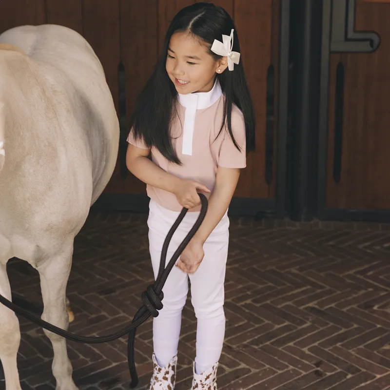 Kentucky Sammy Junior Girls Full Grip Riding Tights - White-3