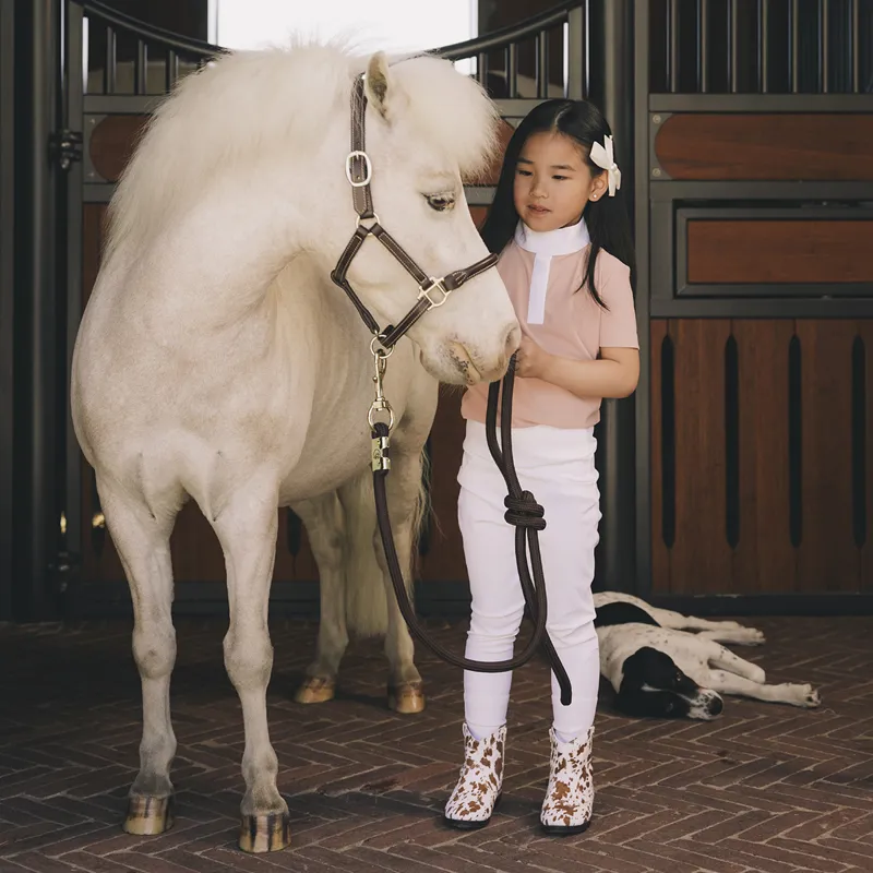 Kentucky Sammy Junior Girls Full Grip Riding Tights - White-2