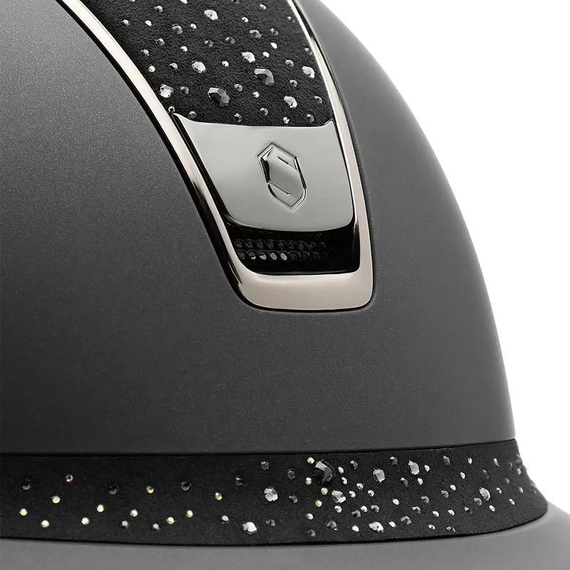 Samshield Miss Shield 2.0 Crystal Rain Riding Hat - Shadowmatt Black-2