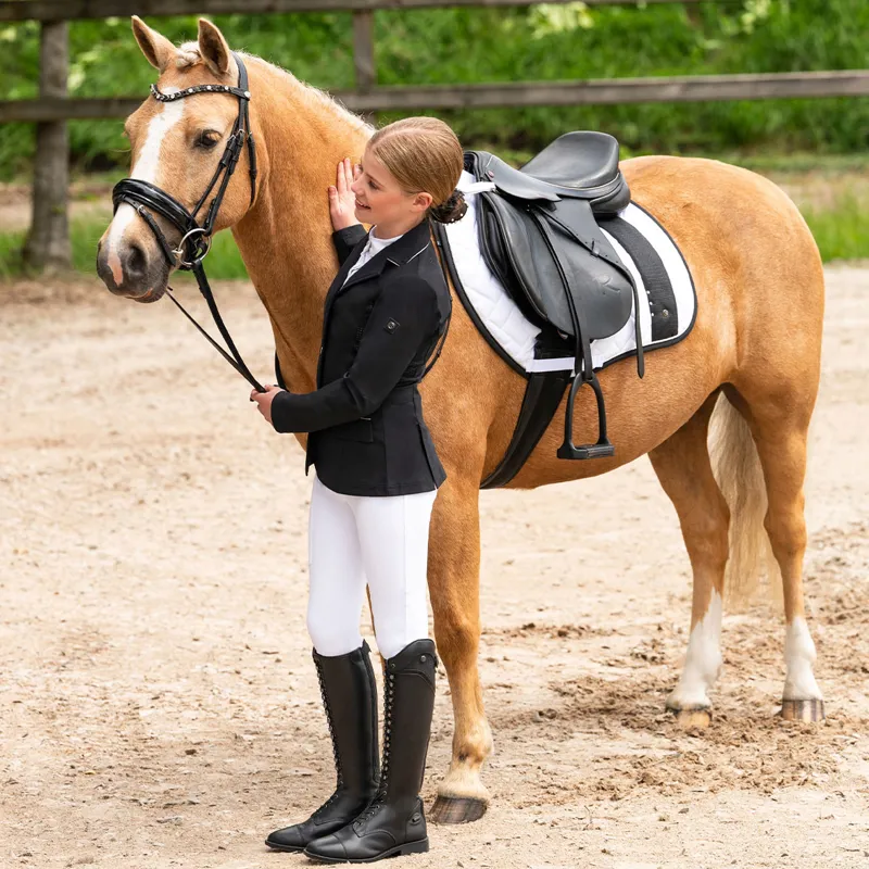 QHP Sariah Junior Girls Show Jacket - Black-10