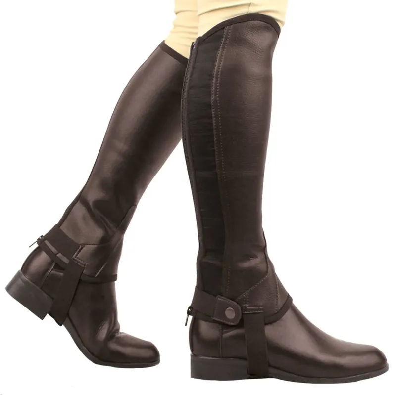 Saxon Equileather Childs Half Chaps - Brown