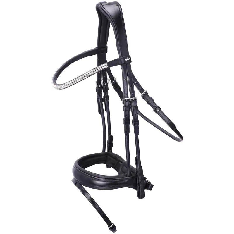 Schockemohle Isabell Werth Johnny Flash Bridle - Black/Silver-8