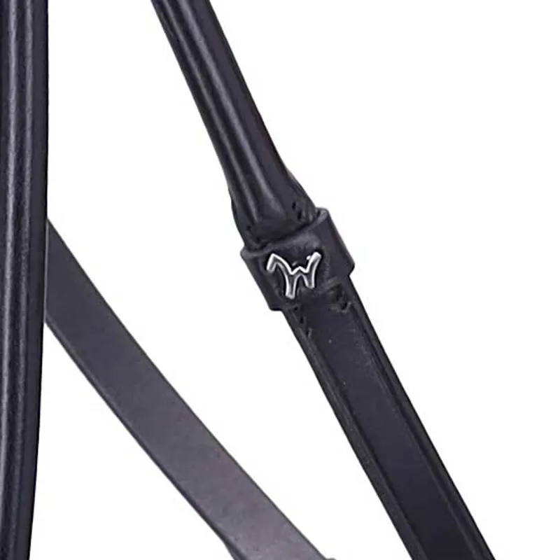 Schockemohle Isabell Werth Satchmo Rolled Flash Bridle - Black/White-2