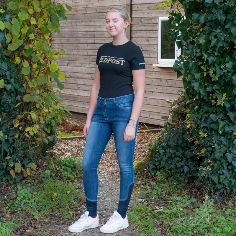 Schockemohle Delphi Denim Full Grip Ladies Breeches - Jeans Blue-7