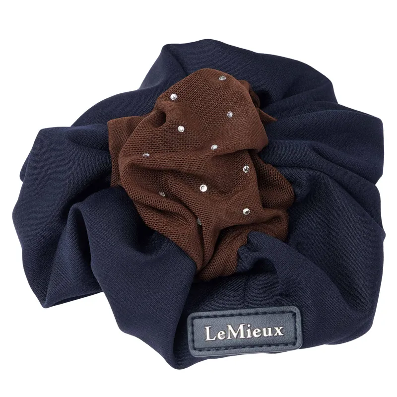 LeMieux Scrunchie with Crystal Hair Net - Navy/Brown