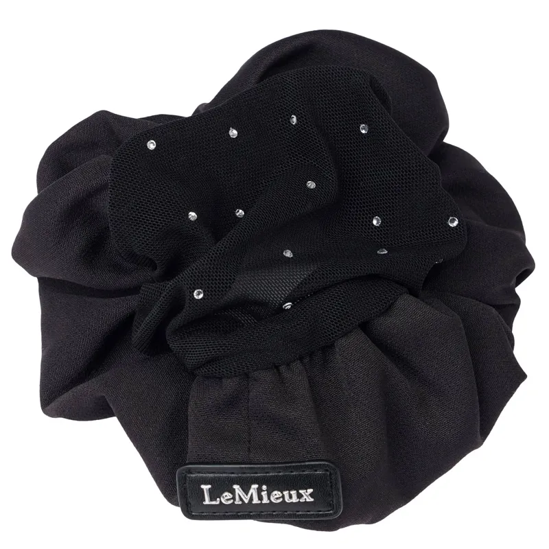 LeMieux Scrunchie with Crystal Hair Net - Black/Black