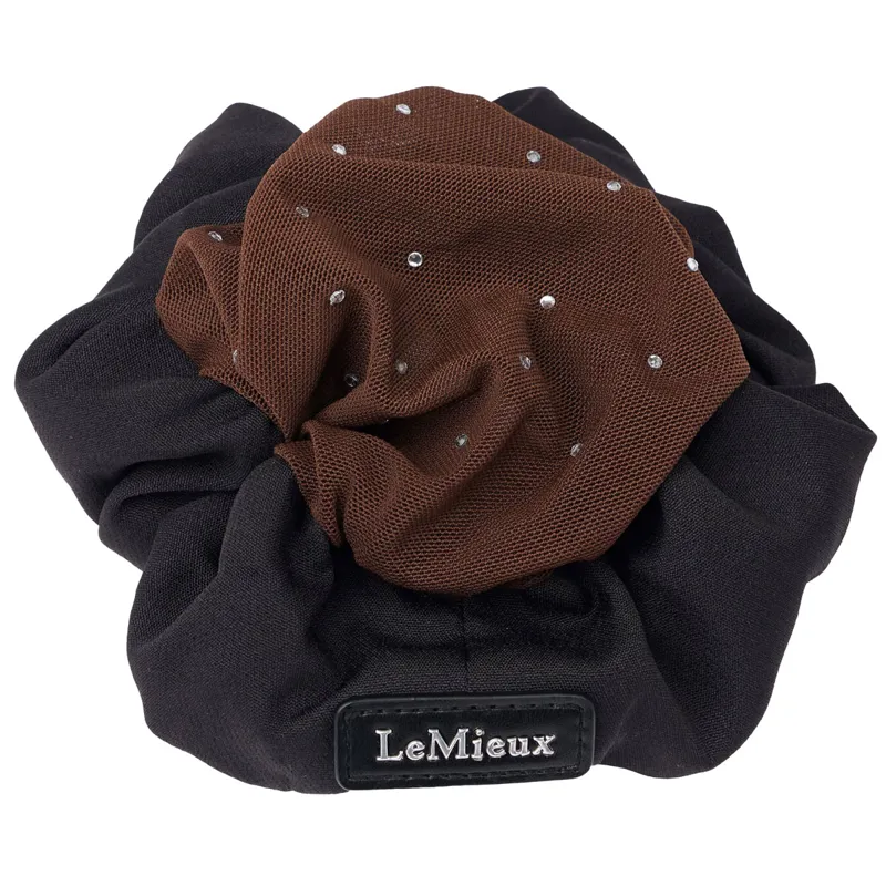 LeMieux Scrunchie with Crystal Hair Net - Black/Brown