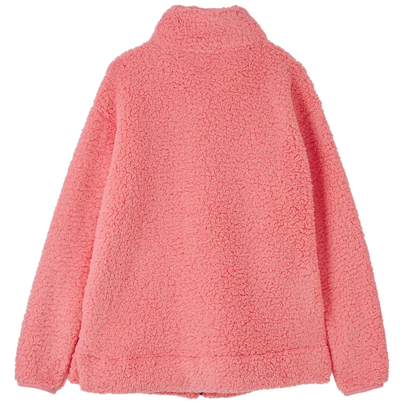 Lighthouse Seashell Ladies Zip Fleece Sweater - Coral-6