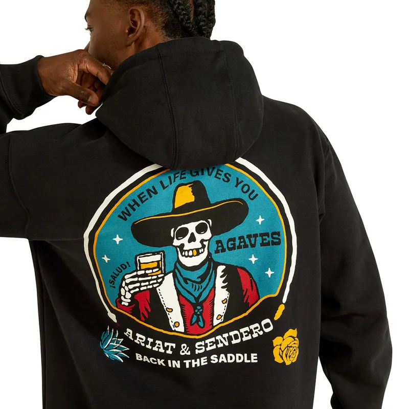 Ariat Sendero When Life Gives You Agaves Mens Hoodie - Black-3