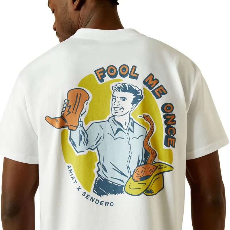 Ariat Sendero Fool Me Once Mens Tee - White-3