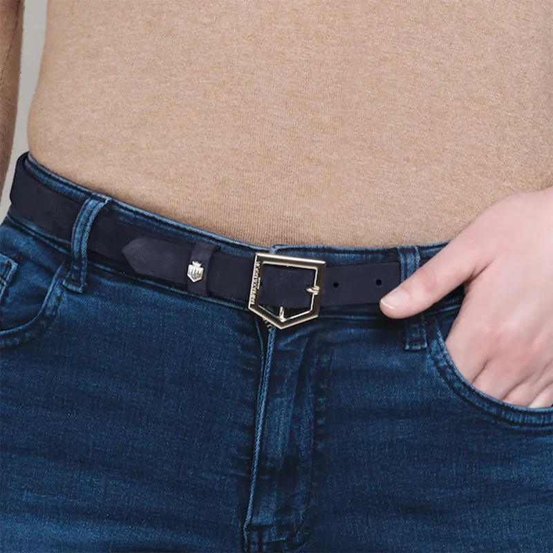 Fairfax and Favor Sennowe Belt - Navy Suede-1