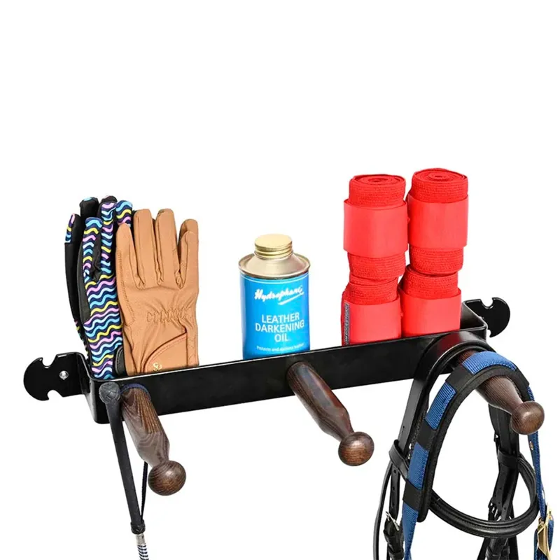 Stubbs Retro Large Coat Peg Shelfie - Black-2