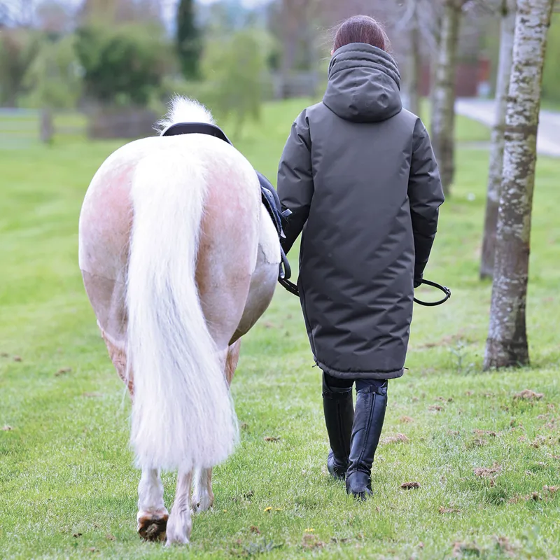 Equetech Shield Reversible Waterproof Junior Girls Coat - Graphite-8