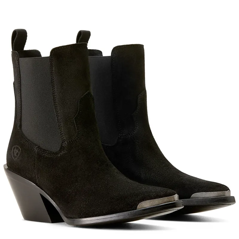 Ariat Womens Shiloh Western Boots - Distressed Black Suede-3