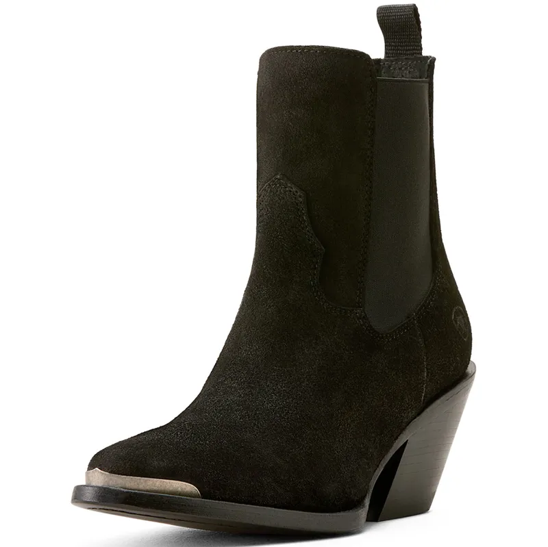 Ariat Womens Shiloh Western Boots - Distressed Black Suede