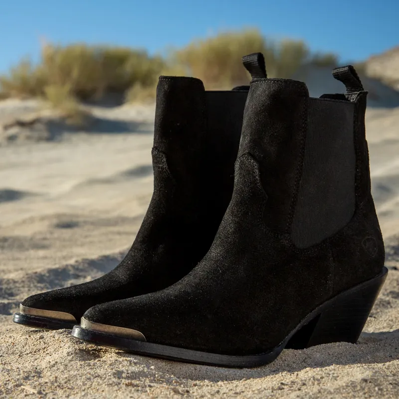 Ariat Womens Shiloh Western Boots - Distressed Black Suede-7