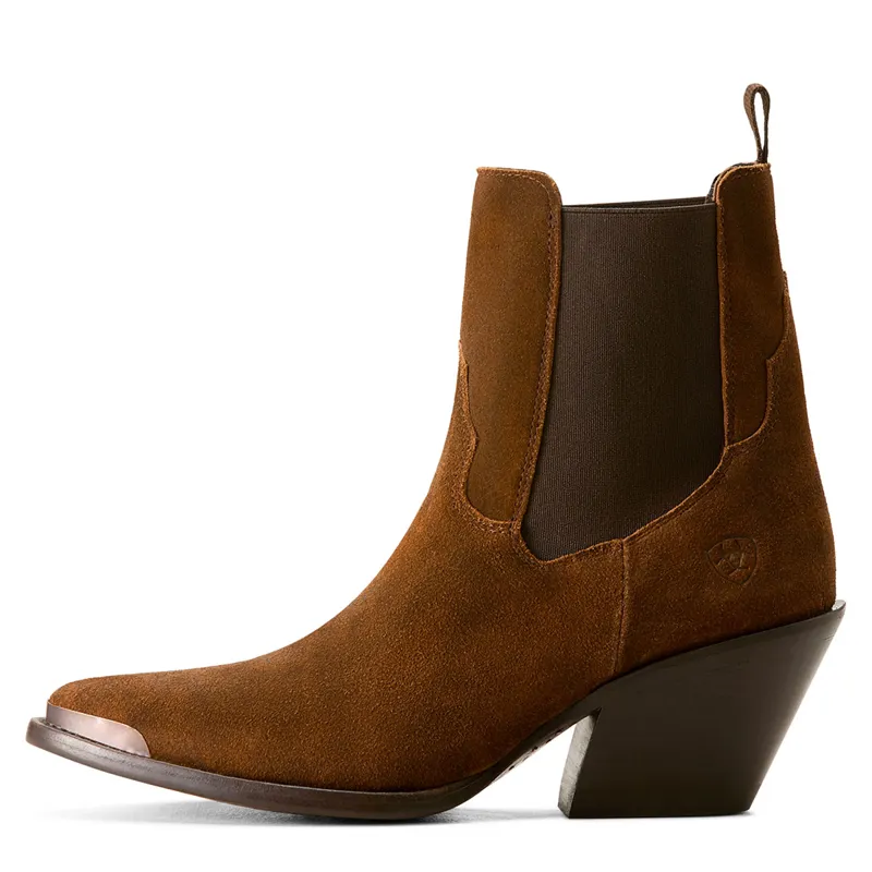 Ariat Shiloh Womens Western Boots - Dark Ginger Suede-4