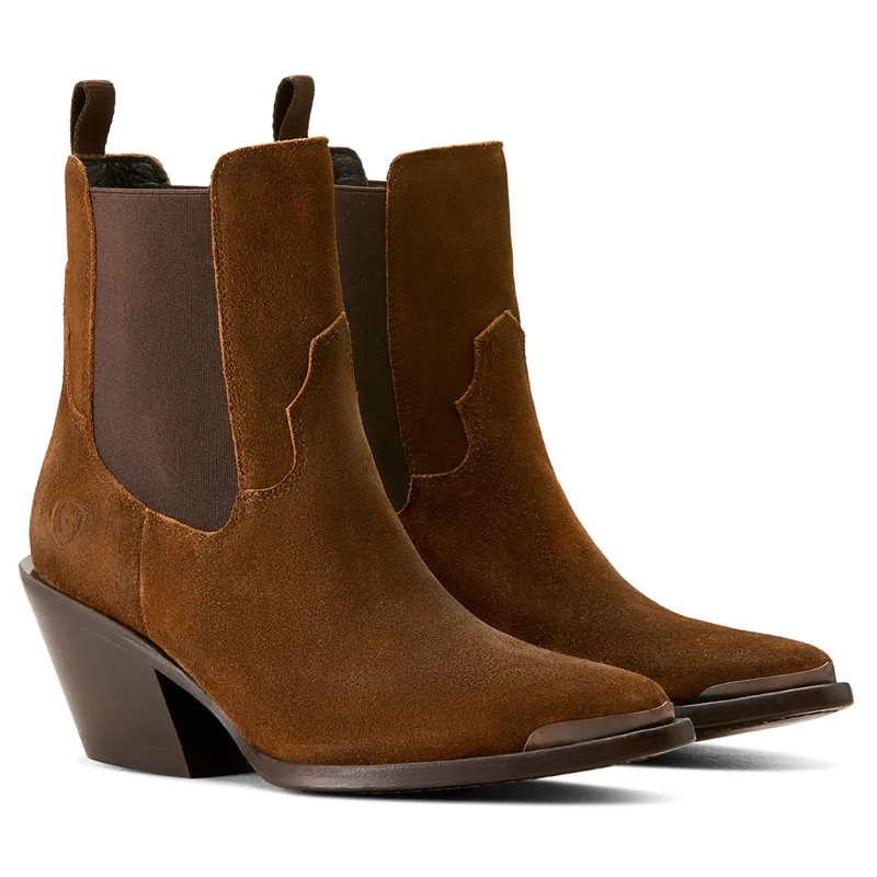 Ariat Shiloh Womens Western Boots - Dark Ginger Suede-5