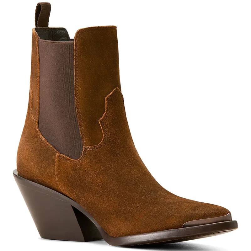 Ariat Shiloh Womens Western Boots - Dark Ginger Suede-6