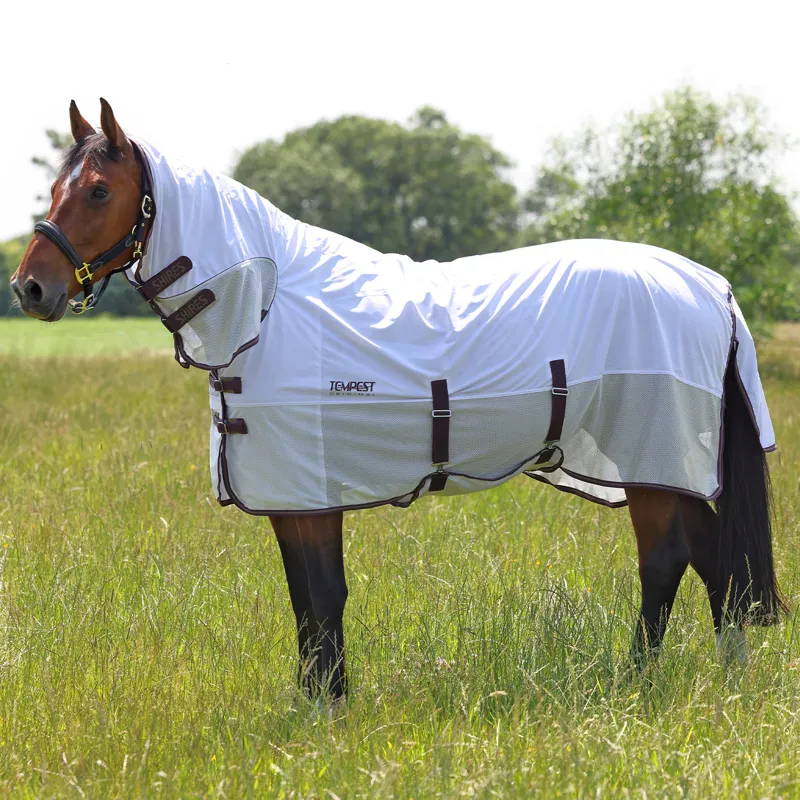 Shires Tempest Original Mesh Combo Neck Fly Rug - White