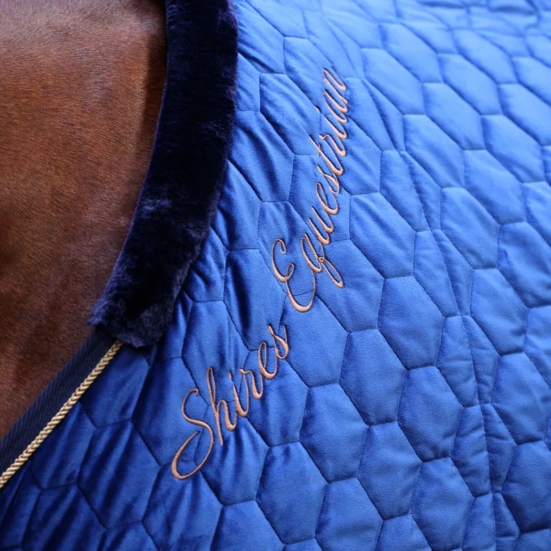 Shires Deluxe Quilted Show Rug - Navy-3