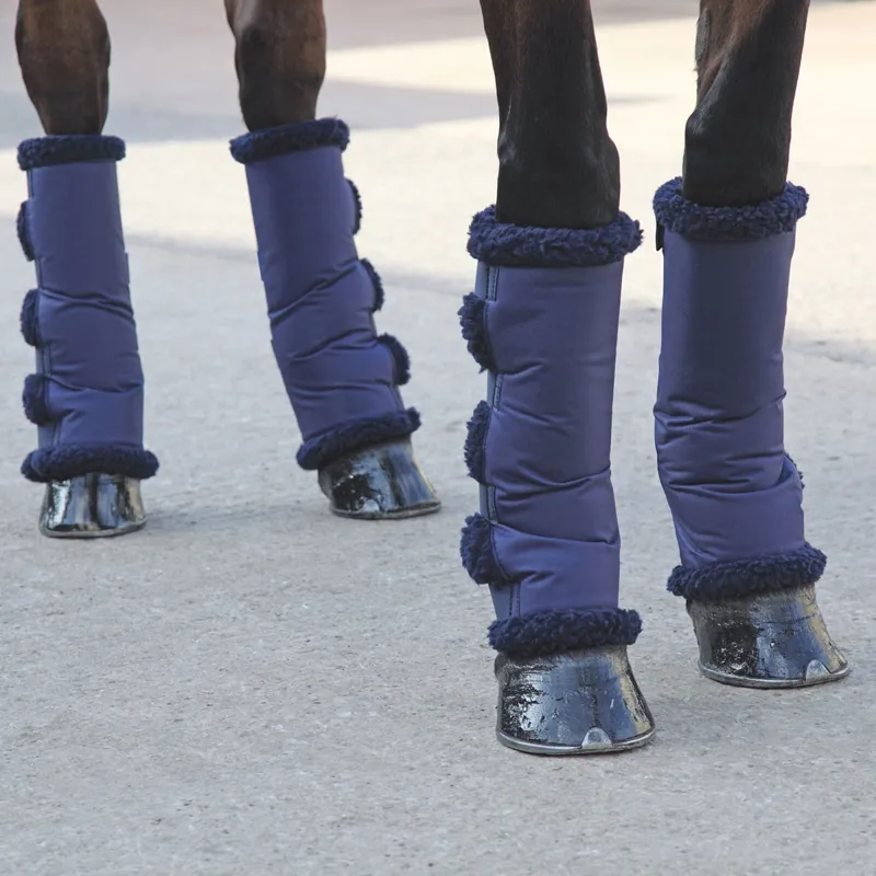 Shires Short Fleece Lined Travel Boots - Navy