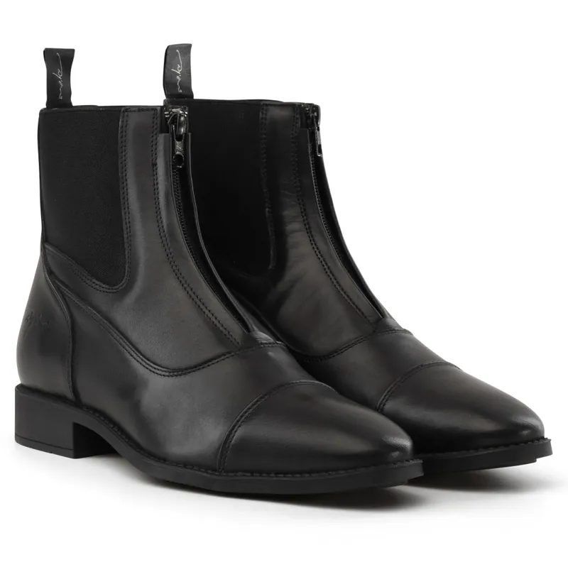 Dy'on Front Zip Short Riding Boots - Black-2