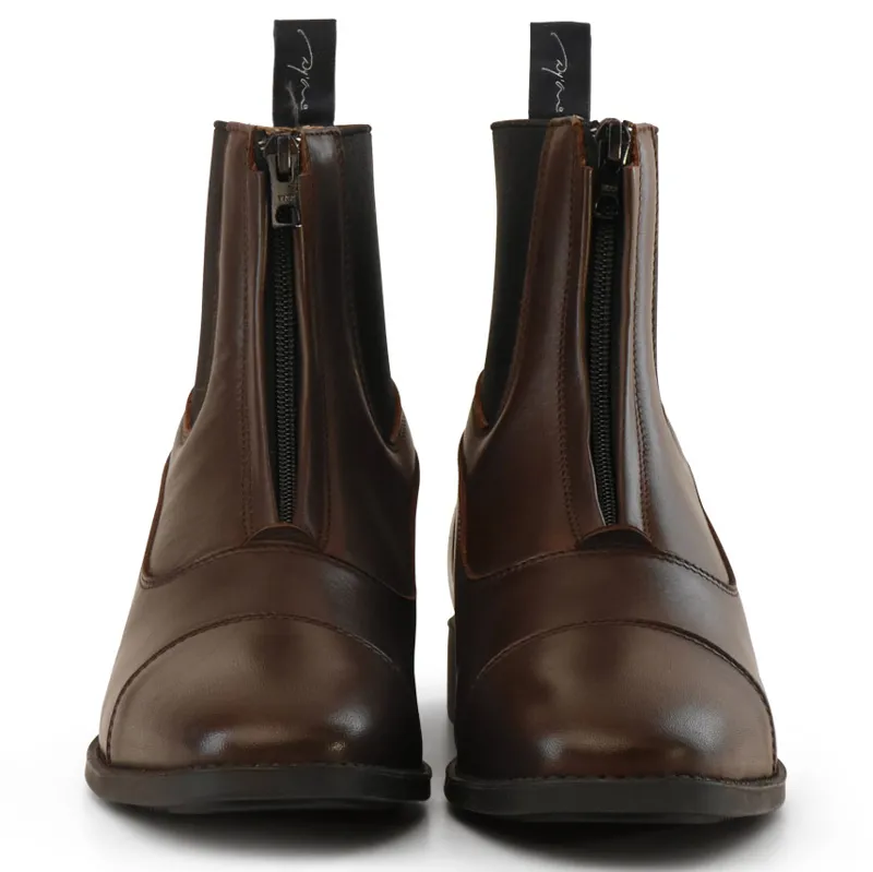 Dy'on Front Zip Short Riding Boots - Brown-3