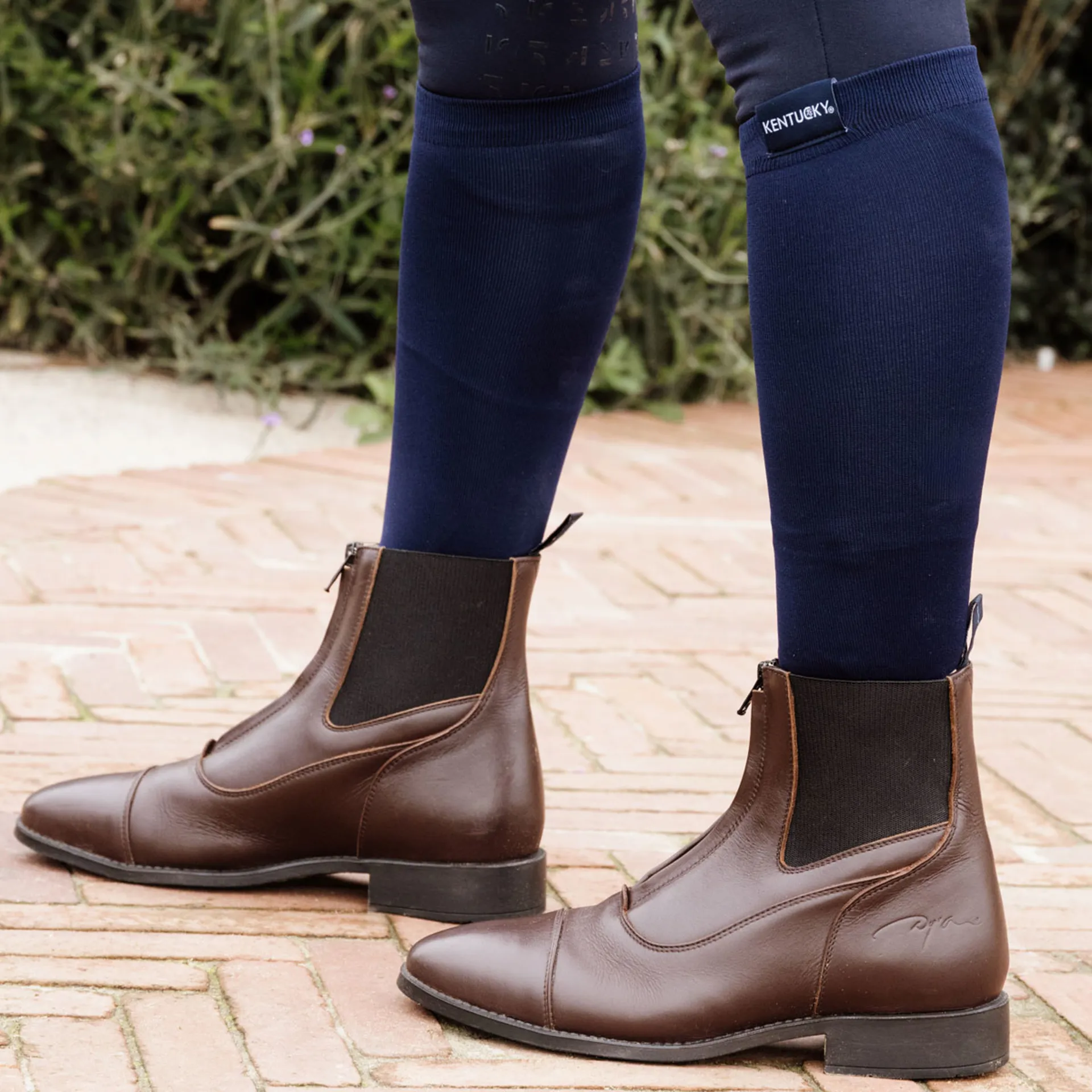 Brown Short Riding Boots Dy'on Front Zip Short Riding Boots - Brown