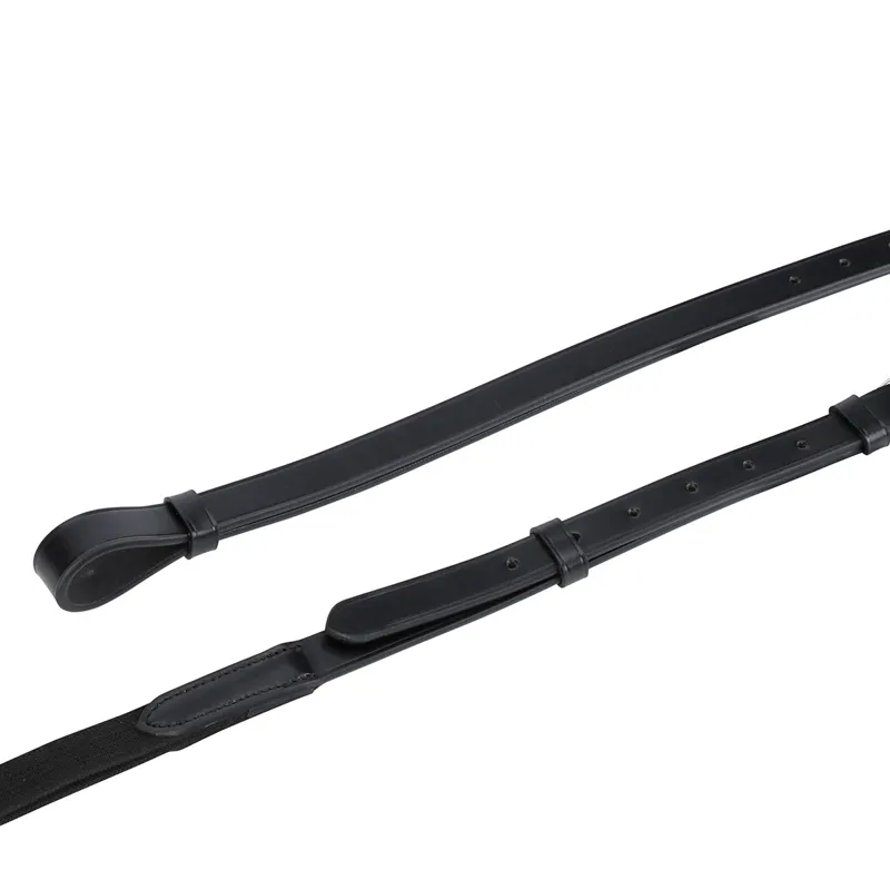Velociti GARA Leather and Elastic Side Reins - Black-5