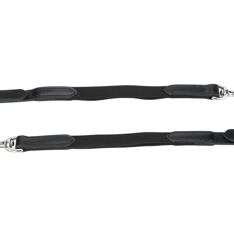 Velociti GARA Leather and Elastic Side Reins - Black-4