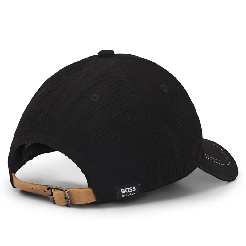 BOSS Equestrian Signed Cord Cap - Black -3