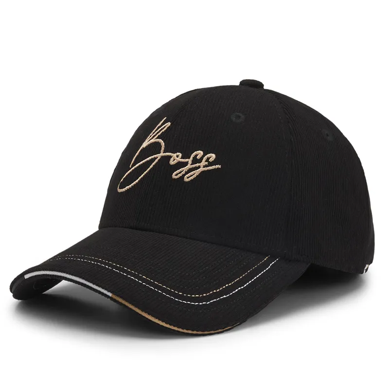 BOSS Equestrian Signed Cord Cap - Black -2