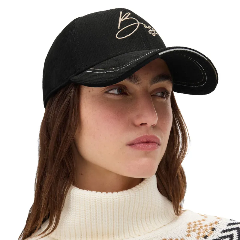 BOSS Equestrian Signed Cord Cap - Black -1