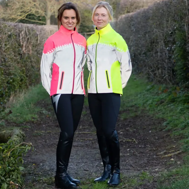Hy Equestrian Silva Flash Lightweight Duo Reflective Jacket - Yellow-2