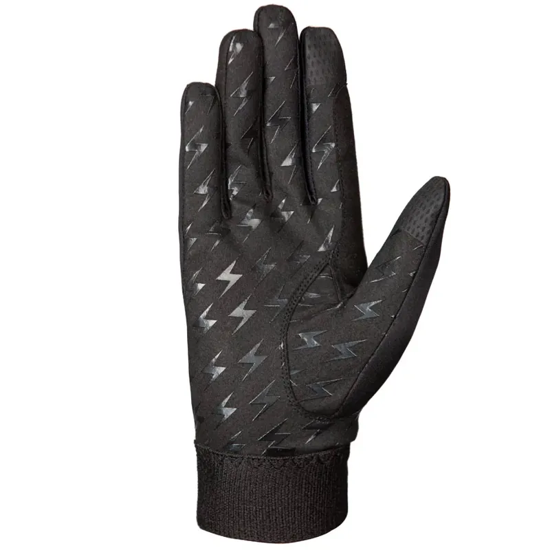Hy Equestrian Silva Flash Adults Riding Gloves - Black/Reflective-2