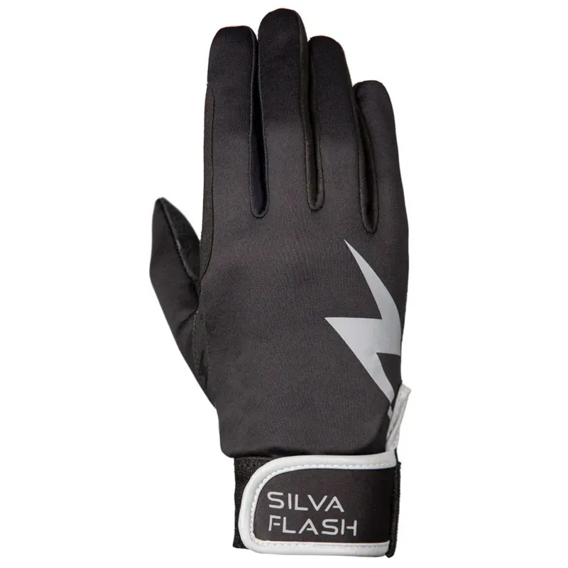 Hy Equestrian Silva Flash Adults Riding Gloves - Black/Reflective