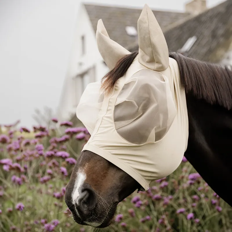 Kentucky Slim Fit Fly Mask - Beige-3