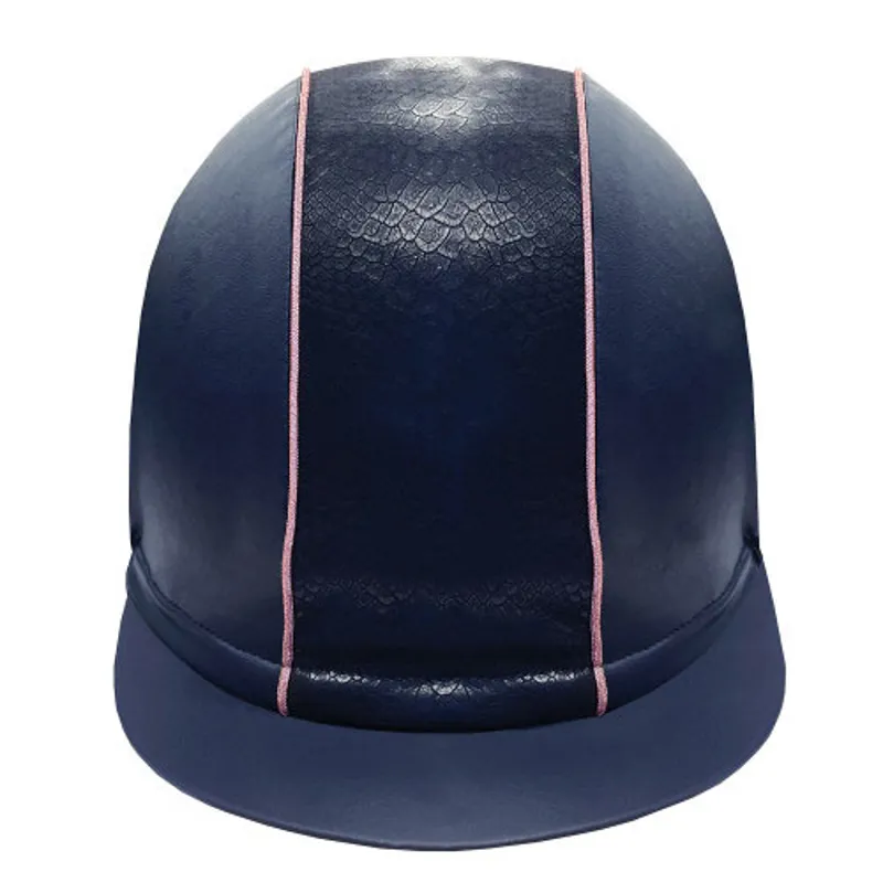 Equetech Snakeskin Competition Hat Silk - Navy/Rose Gold