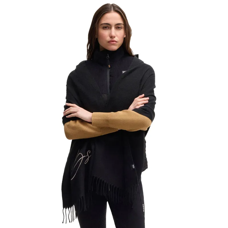 BOSS Equestrian Soft Logo Scarf - Black -1