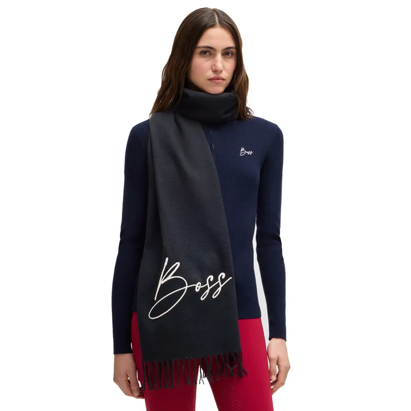 BOSS Equestrian Soft Logo Scarf - Sky Captain