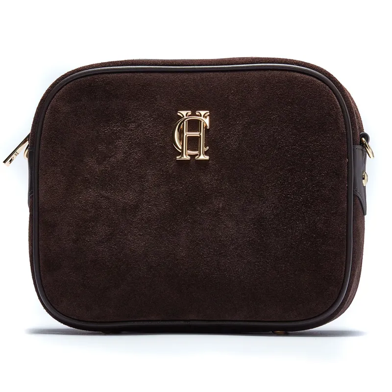 Holland Cooper Soho Camera Bag - Chocolate Suede-2